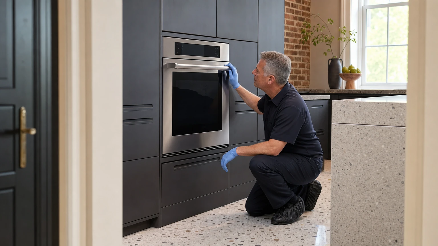 Built-in wall oven diagnostic visit in the service area