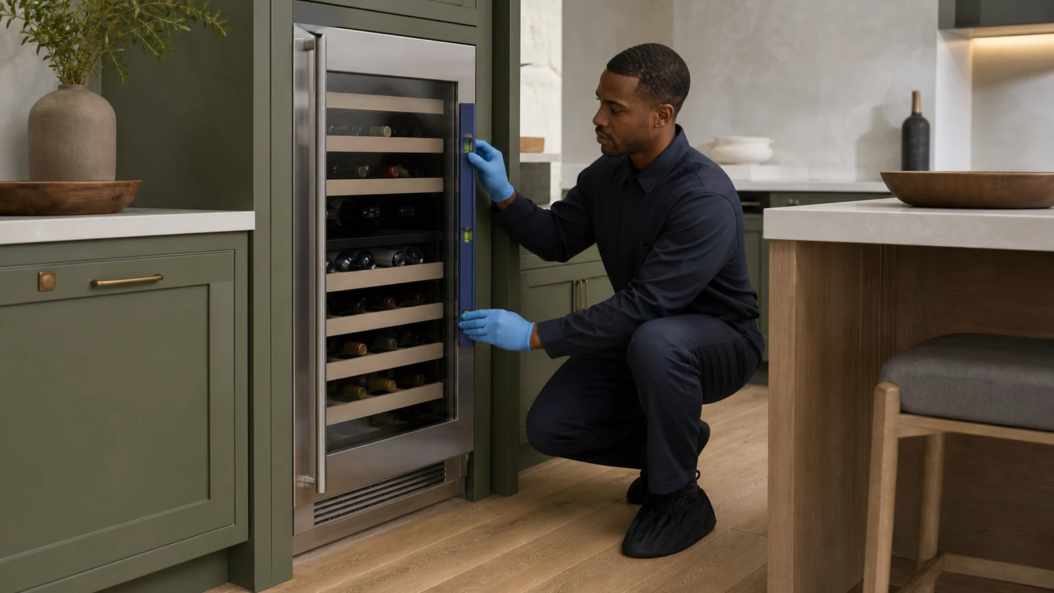 Undercounter ice maker diagnostic visit in the service area
